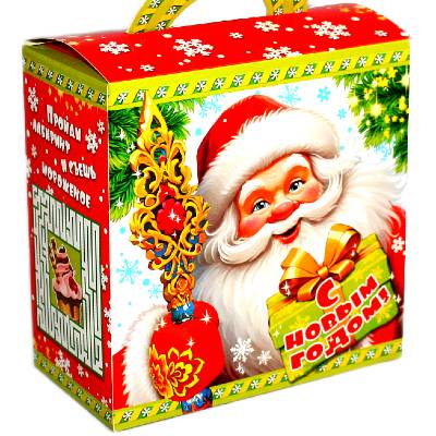 Сладкий подарок на Новый Год в картонной упаковке весом 415 грамм