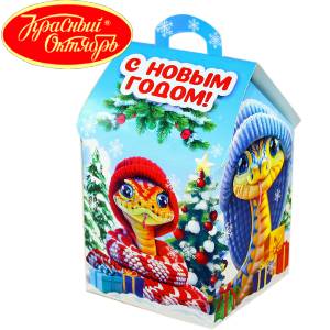 Сладкий подарок на Новый Год в картонной упаковке весом 600 грамм по цене 654 руб в Рыльске