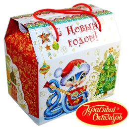 Детский новогодний подарок в картонной упаковке весом 950 грамм по цене 1108 руб в Рыльске